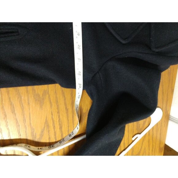 Herman Kay Womens Wool Blend Peacoat Size M Double-Breasted Black - Picture 4 of 7